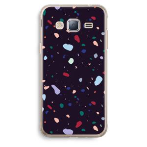 Dark Rounded Terrazzo: Samsung Galaxy J3 (2016) Transparant Hoesje