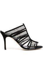 Manolo Blahnik mules 90 mm à bout ouvert - Noir - thumbnail