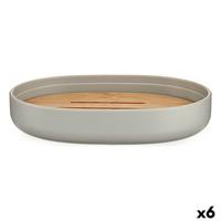 Zeepschaal Berilo Bruin Grijs Bamboe Polypropyleen 9,5 x 2,5 x 13 cm 13 x 2,5 x 9,5 cm (6 Stuks)