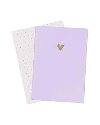 HEMA Schriften A4 Ruiten 10x10mm Hartjes - 2 Stuks