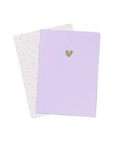 HEMA Schriften A4 Ruiten 10x10mm Hartjes - 2 Stuks