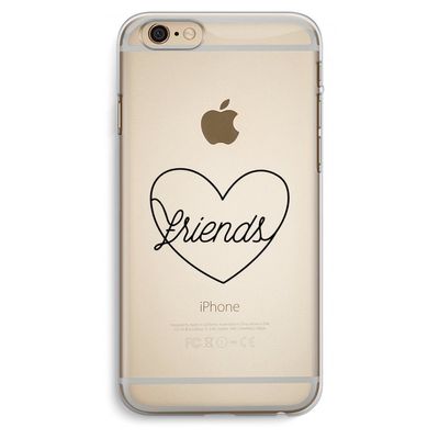 Friends heart black: iPhone 6 Plus / 6S Plus Transparant Hoesje