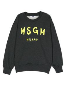 MSGM Kids sweat en coton à logo imprimé - Gris