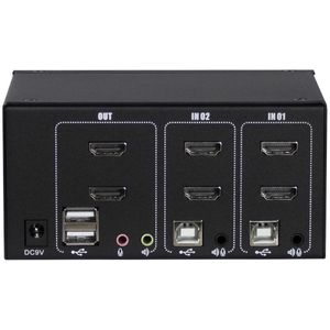 Inter-Tech AS-22HA HDMI KVM-switch Zwart