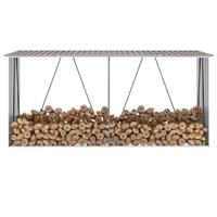 Haardhoutschuur 330x84x152 cm gegalvaniseerd staal bruin