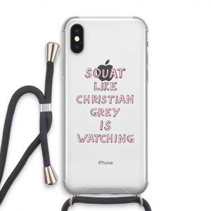 Christian Grey: iPhone XS Transparant Hoesje met koord