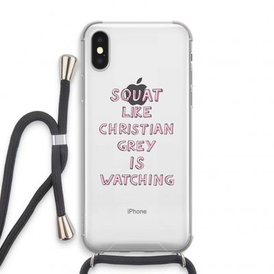 Christian Grey: iPhone XS Transparant Hoesje met koord