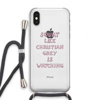 Christian Grey: iPhone XS Transparant Hoesje met koord