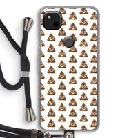 Poop emoji: Pixel 4a Transparant Hoesje met koord