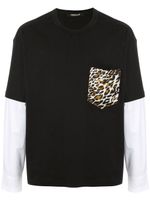 Roberto Cavalli t-shirt à design superposé - Noir - thumbnail