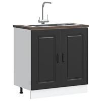 Spoelbakonderkast Kalmar 80x46x81,5 cm bewerkt hout zwart