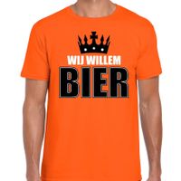 Wij Willem bier t-shirt oranje voor heren - Koningsdag shirts - thumbnail