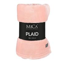 Fleece deken - perzikroze - 130 x 180 cm - polyester - Famke - fleeceplaid