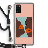 Orange lips: Samsung Galaxy A41 Transparant Hoesje met koord