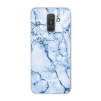 Blauw marmer: Samsung Galaxy A6 Plus (2018) Transparant Hoesje