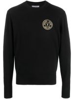 Versace Jeans Couture pull en maille à logo brodé - Noir