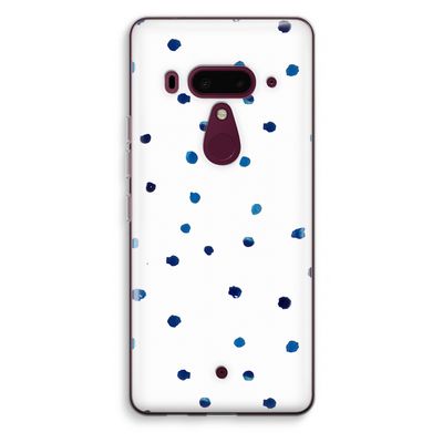 Blauwe stippen: HTC U12+ Transparant Hoesje