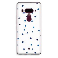 Blauwe stippen: HTC U12+ Transparant Hoesje