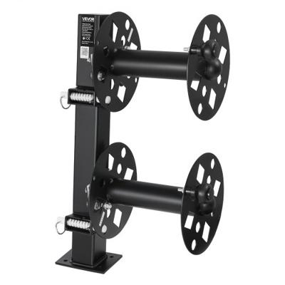 VEVOR dubbele laskabelhaspel, slanghaspel met 2 lege trommels voor 38,1 m 70 mm² / 45,7 m 50 mm² laskabel, handmatige dubbele laskabelhaspel van staal met borgpen voor industriële werkplaatsen