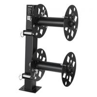 VEVOR dubbele laskabelhaspel, slanghaspel met 2 lege trommels voor 38,1 m 70 mm² / 45,7 m 50 mm² laskabel, handmatige dubbele laskabelhaspel van staal met borgpen voor industriële werkplaatsen