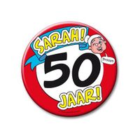 XXL verjaardags button 50 jaar Sarah - thumbnail