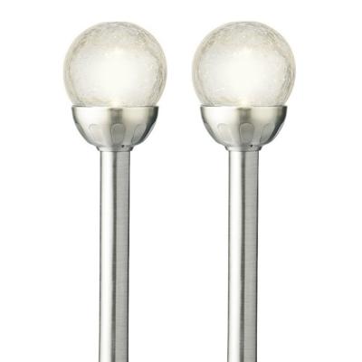 Lumineo LED tuinlampjes instekers - 2x - solar - ronde bol - 30 cm - tuinverlichting