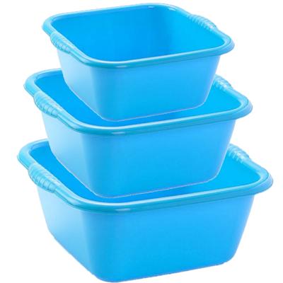 Plasticforte afwas teiltjes set - 3x stuks - kunststof - blauw - in 3 formaten - 15 - 20 - 25 Liter