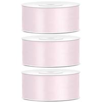 Sierlint satijn - 3x - Roze - 2.5 cm/25 mm x 25 meter - Cadeaulint satijnlint/sierlinten - Hobby