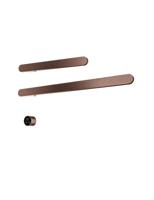 Hotbath &MORE set van 2 rails RASS80 SOFT SQUARE 80 en RASS50 SOFT SQUARE 50 cm met separate schakelaar en inbouw element Geborsteld Koper PVD (RASS50+RASS80BCP)