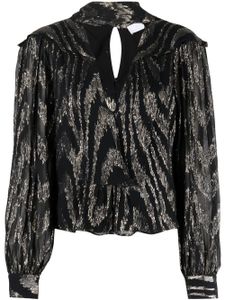 IRO blouse imprimée en soie - Noir