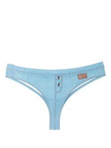 Marlies Dekkers culotte Gardenista à patch logo - Bleu