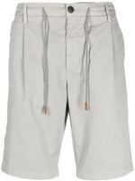 Eleventy short en coton à taille à lien de resserrage - Gris