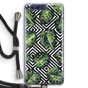 Geometrische jungle: Honor 9 Transparant Hoesje met koord