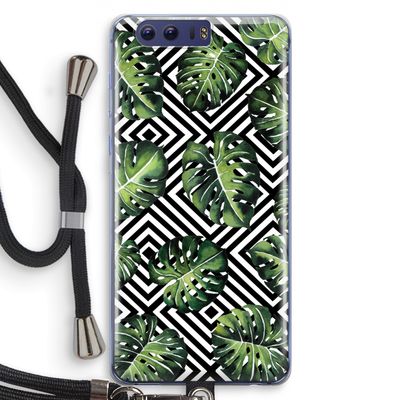 Geometrische jungle: Honor 9 Transparant Hoesje met koord
