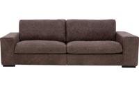 Goossens Excellent Bank Morceau In Leer donkerbruin, leer, 4-zits, urban industrieel