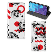 Mobiel BookCase Huawei Y5 (2019) Skull Red