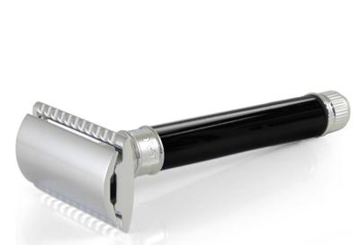 Edwin Jagger Scheermes Razors Double Edge Safety Extra Long Handle Ebony & Chrome Plated Ref.DEL8614BL 1Stuks | Voor Mannen Edwin Jagger Scheermes Razors Double Edge Safety Extra Long Handle Ebony & Chrome Plated Ref.DEL8614BL 1Stuks | Voor Mannen