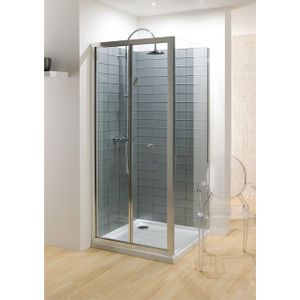 Crosswater Edge zijwand 90x195cm zilver profiel helder glas ESPSC0900