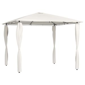 VidaXL Prieel met paalhoezen 160 g/m² 3x3x2,6 m crèmekleurig