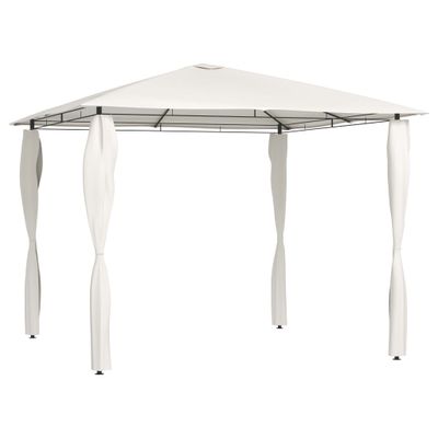 VidaXL Prieel met paalhoezen 160 g/m² 3x3x2,6 m crèmekleurig