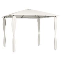VidaXL Prieel met paalhoezen 160 g/m² 3x3x2,6 m crèmekleurig