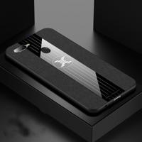 Voor OPPO A7X/F9 XINLI stiksels doek Textue schokbestendige TPU beschermhoes (zwart)