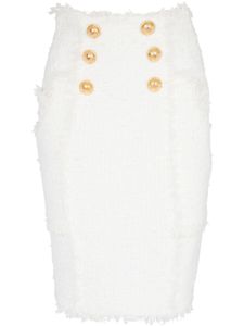 Balmain jupe crayon à boutons décoratifs - Blanc