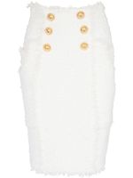 Balmain jupe crayon à boutons décoratifs - Blanc