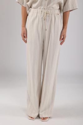 Nukus Valerie Pants Stripe Broek 124 Sand/offwhite