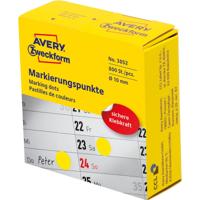 Avery marking dots, diameter 10 mm, rol met 800 stuks, geel