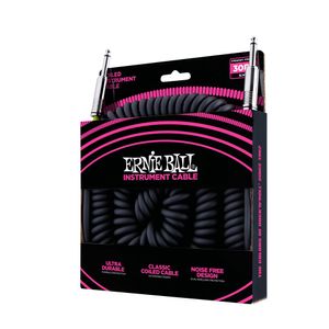 Ernie Ball 6044 gekrulde instrumentkabel 9 m zwart