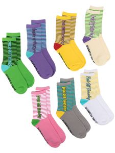 Natasha Zinko lot de sept paires de chaussettes rayées - Multicolore