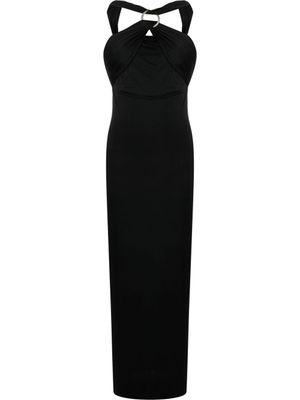 The Attico robe drapée à dos-nu - Noir