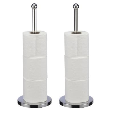 Toiletrolhouder - 2x - 42 cm - rvs zilver - wc-rol houder - houder voor toiletrollen/toiletpapier